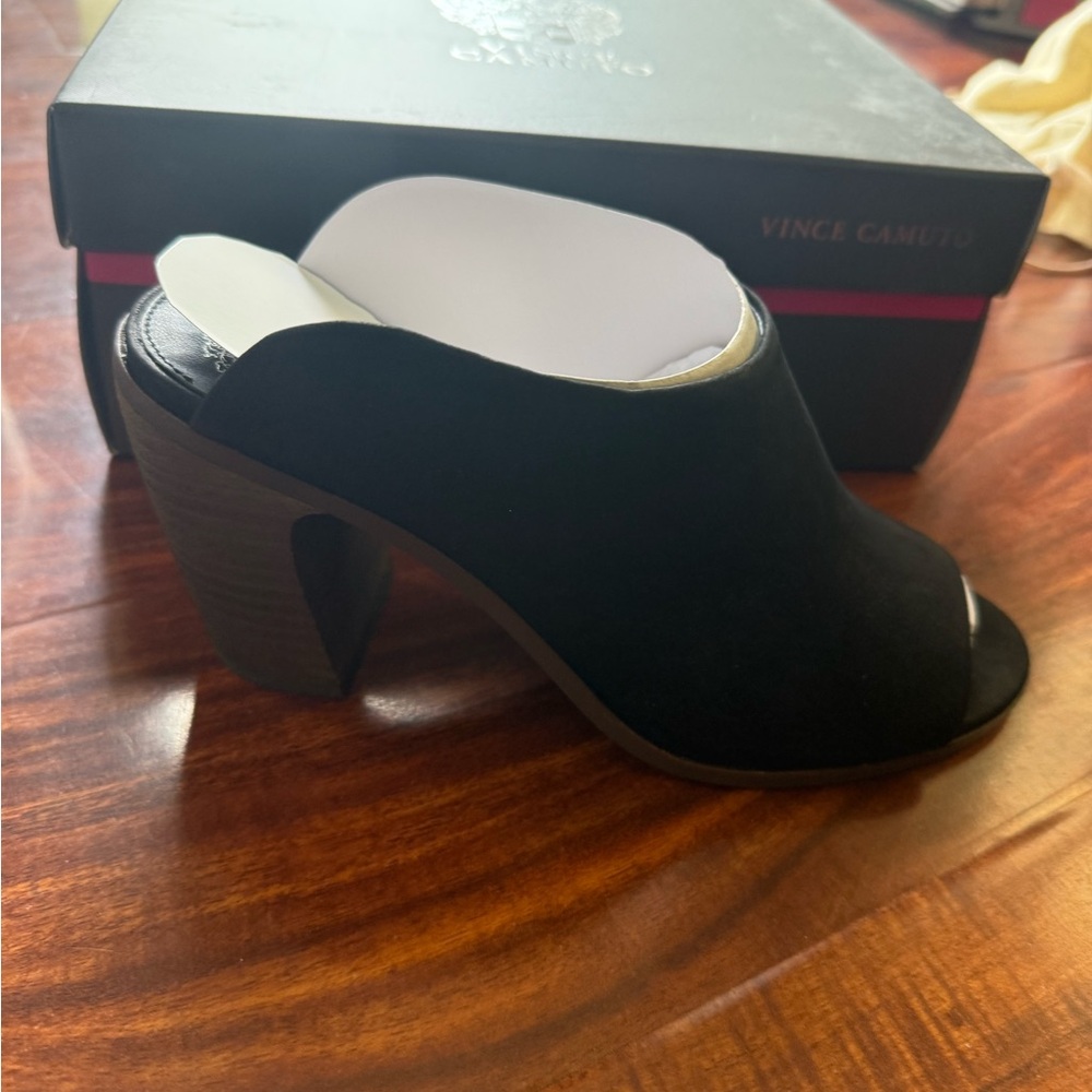 Vince Camuto Black Mules with Block Heel Size 9